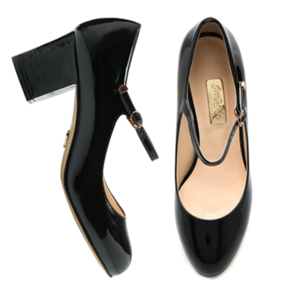 Gold Circle Suede Middle Heel Pumps 5cm